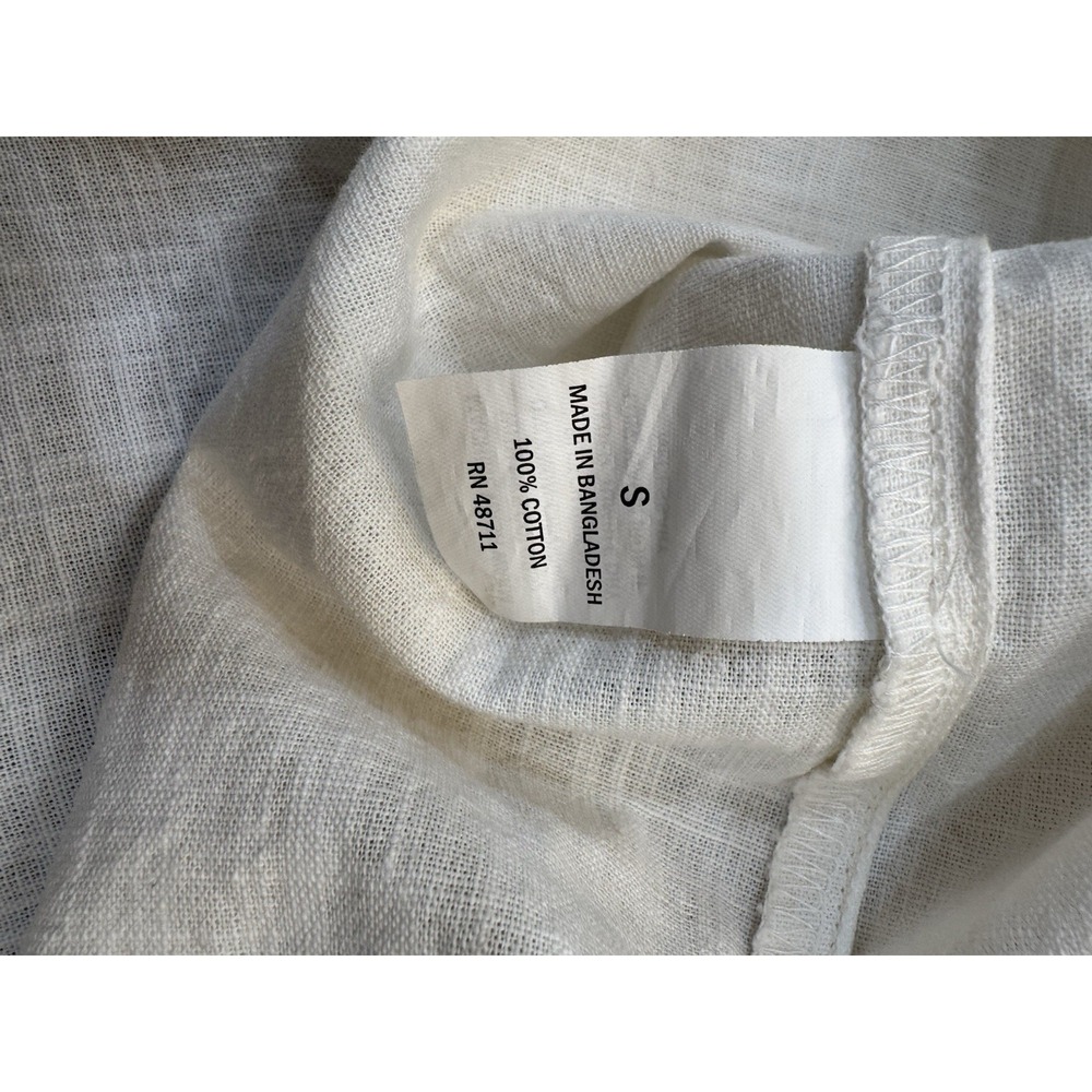 Falls Creek Women's Sz S Linen Blend Popover Top Lagenlook Boho NWOT Ivory - Picture 11 of 16